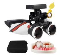 Dental Loupes, Loupe Dentaire Binoculaire 2,5X/3,5X 420 Mm Avec Lampe Frontale Led 5 W, Loupes Médicales De Laboratoire Dentaire, Lampes Frontales Led Sans Fil,Black-3.5X