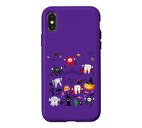 Dental Squad Costume d'halloween avec Dents de Citrouille effrayantes Coque pour iPhone X/XS