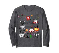 Dental Squad Costume d'halloween avec Dents de Citrouille effrayantes Manche Longue
