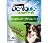 DENTALIFE ACTIVFRESH - 5 Friandises à mâcher pour Chiens de Taille Moyenne - 115g - Hygiène bucco-Dentaire au Quotidien