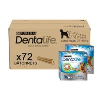 DENTALIFE | Friandise à mâcher pour Chien Adulte de Grande Taille | Action nettoyante naturelle | Nettoie les dents difficiles à atteindre, Aide à combattre la mauvaise haleine | Sachet | 72 Bâtonnets