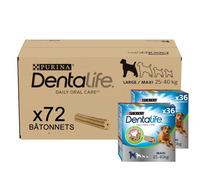 DENTALIFE | Friandise à mâcher pour Chien Adulte de Grande Taille | Action nettoyante naturelle | Nettoie les dents difficiles à atteindre, Aide à combattre la mauvaise haleine | Sachet | 72 Bâtonnets