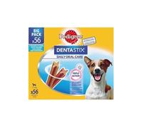 PEDIGREE DENTASTIX 56 Bâtonnets à Mâcher pour Petits Chiens 5-10kg, 8 Sachets de 7, Saveur Poulet et Bœuf, Détartrage Dentaire Chien, Soins Dentaires pour Chien