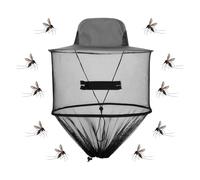 dentedeleao Filet de Tête Anti-Moustiquaire, Unisexe Chapeau de Soleil avec Moustiquaire Anti-Insectes, Chapeau d'Apiculteur Protection du Visage pour Camping Jardinage Pêche (Gris)