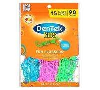 DenTek Kids Fun Lot de 90 fils dentaires Motif fruits sauvages