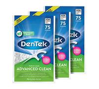DenTek Triple Clean Advanced Clean Lot de 75 médiators pour fil dentaire sans casse et sans déchiquetage