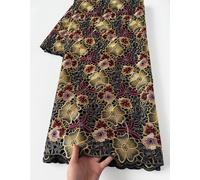 Dentelle brodée douce découpée à la main, tissu organza coréen original, tissu suisse africain pour célébrations de mariage, qualité supérieure Champagne Brown
