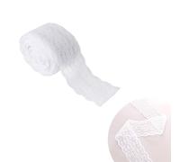 Dentelle de 10M/Rouleau, 4,5cm de Largeur, Ruban de Bordure en dentelle pour Bricolage Vêtements Couture Fabrication de Décorations Anniversaire (Blanc)