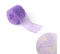 Dentelle de 10M/Rouleau, 4,5cm de Largeur, Ruban de Bordure en dentelle pour Bricolage Vêtements Couture Fabrication de Décorations Anniversaire(Violet)