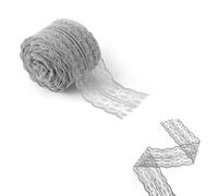 Dentelle de 10M/Rouleau, 4,5cm de Largeur, Ruban de Bordure pour Bricolage Vêtements Couture Fabrication de Décorations Anniversaire (Gris)
