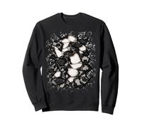 Dentelle Noire déchirée sur Peau de Porcelaine Gothique esthétique Sweatshirt
