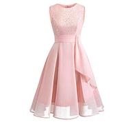 Dentelle Robe Femme Chic et Elegant Robe de Soiree Femme Mousseline de Soie sans Manches Longue Robe Femme D’Été Robes De Mariage Robe Demoiselle d'honneur Vert Sauge Robe Cocktail Femme 2024