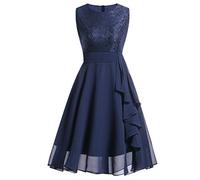 Dentelle Robe Femme Chic et Elegant Robe de Soiree Femme Mousseline de Soie sans Manches Longue Robe Femme D’Été Robes De Mariage Robe Demoiselle d'honneur Vert Sauge Robe Cocktail Femme 2024