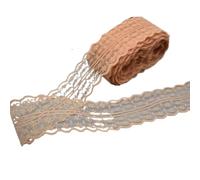 Dentelle Ruban en dentelle blanche, 10 Yards, largeur 45MM, garniture, cordon filet brodé for bricolage, couture, décoration, tissu(Khaki)