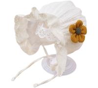 Dentelle Sun Flower Summer Baby Cap (Blanc 0 - 4 Mois) Fille Coton Sun Cap Nouveau - Né Baby Cap