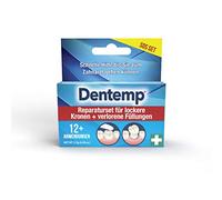 DENTEMP - Première aide pour les couronnes et les remplissages - Remplissage perdu ? - Couronne lâche ? - Kit de réparation - 12 utilisations - Remplissage provisoire