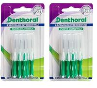 Denthoral 8 brossettes interdentaires à bout cylindrique de diamètre 0,3 mm avec capuchon de protection hygiénique - 21 g (Lot de 2)