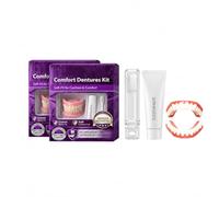 Dentier Esthétique Amovible Supérieur et Inférieur, Prothèse Dentaire Décorative Confortable, Accessoire Beauté pour Améliorer l’Apparence du Sourire, Dents de Placage Instantanées Facettes Dentaires