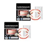 Dentier Esthétique Amovible Supérieur et Inférieur, Prothèse Dentaire Décorative Confortable, Accessoire Beauté pour Améliorer l’Apparence du Sourire