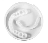 Dentier Supérieur Et Inférieur Réutilisable, 1 Ensemble De Dentier En Silicone Pour Le Blanchiment Des Dents Blanc