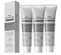 Dentifrice à 10% de nano-hydroxyapatite : Sans fluor, protection de l'émail et élimination douce des taches, haleine fraîche et apaisement pour les dents sensibles, saveur menthe naturelle (3Pièce)