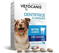Dentifrice à croquer anti-tartre - VETOCANIS - Pour chien - 30 comprimés