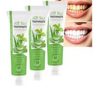 Dentifrice à l'aloe vera nettoyant doux entre les dents, dentifrice rafraîchissant à base de plantes d'aloe vera à la menthe, dentifrice blanchissant pour aider à soutenir l'émail, dentifrice (3pcs)