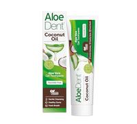Dentifrice à l'huile de coco AloeDent sans fluor, Action naturelle, Végan, Sans cruauté, Sans SLS, Triple action, Gencives saines, 100 ml