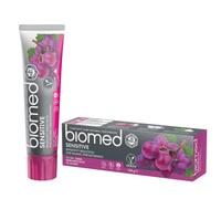 BIOMED Sensitive dentifrice régénérant et cicatrisant pour dents sensibles - dentifrice apaisant sans fluor et 98% naturel - goût menthe légère - sachet de 100g