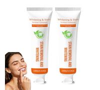 Dentifrice blanc pour le blanchiment des dents, aide à éliminer les taches superficielles, kit éclaircissant pour éliminer les taches dentaires, soin nettoyant en profondeur dentifrice. (2PCS)