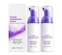 Dentifrice Blancheur Violet Mousse,Dentifrice Blanchissant Anti-Taches,Correction de la Couleur,Soin Doux Gencives,Haleine Fraîche,Format Voyage Pompe,Sans Eau,Nettoyage Buccal Quotidien,45ML (2)