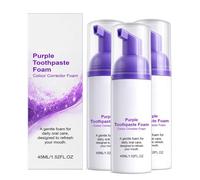 Dentifrice Blancheur Violet Mousse,Dentifrice Blanchissant Anti-Taches,Correction de la Couleur,Soin Doux Gencives,Haleine Fraîche,Format Voyage Pompe,Sans Eau,Nettoyage Buccal Quotidien,45ML (3)