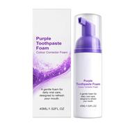 Dentifrice Blancheur Violet Mousse,Dentifrice Blanchissant Anti-Taches,Correction de la Couleur,Soin Doux Gencives,Haleine Fraîche,Format Voyage Pompe,Sans Eau,Nettoyage Buccal Quotidien,45ML (1)