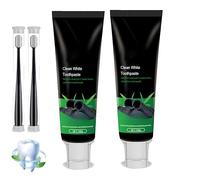 Dentifrice blanchissant, bandes blanchissantes, action naturelle et rapide, haleine fraîche, élimination des taches, idéal pour tous types de dents, 100 g (2Pièce)