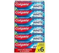 Dentifrice blanchissant Colgate Sensation White - 6 x 75 ml - Dentifrice blanchissant cliniquement testé en 10 jours - Dents blanches avec microcristaux actifs