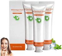Dentifrice Blanchissant Correcteur de Couleur, Soin Blancheur Intense Éclatant,Blanchiment Dentaire,Dentifrice Voyage,Élimine Les Taches Superficielles,Soin Pour Dents Sensibles,Parfum Menthe,100g (3)