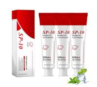 Dentifrice blanchissant probiotique SP-10, pâte dentifrice réparatrice des gencives, probiotique et haleine fraîche formulé pour un nettoyage quotidien en profondeur, pour tous les âges (3pcs)