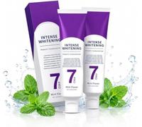 Dentifrice blanchissant violet, correcteur de couleur pour les dents, rafraîchit l'haleine, élimine les taches de café, de thé et de vin, soin respectueux de l'émail.