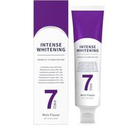 Dentifrice blanchissant violet, correcteur de couleur pour les dents, rafraîchit l'haleine, élimine les taches de café, de thé et de vin, soin respectueux de l'émail.