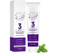 Dentifrice blanchissant violet, dentifrice correcteur de couleur doux, effet éclaircissant instantané et élimination des taches jaunâtres