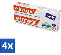 Dentifrice Elmex Junior - Protection et renforcement des dents définitives - Lot de 2 x 75 ml - Lot avantageux - 4 pièces