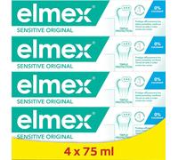 Dentifrice Elmex Sensitive 0 % Colorants - Dents Sensibles, Gencives Douloureuses, Protection De L'email - Lot De 4x75 Ml