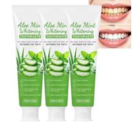 Dentifrice émail nettoyant blanchissant doux, dentifrice pour dents sensibles et soins des gencives, dentifrice rafraîchissant à l'aloe vera et à la menthe poivrée haleine fraîche (3pcs)