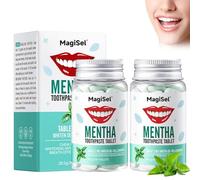 Dentifrice en Comprimés 60P, Pâte Dentifrice Solide, Haleine Fraîche Pastilles À Mâcher Pour Dentifrices, Contient du menthol Ingrédients, Blanchit les dents, Protection de l'émail