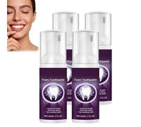 Dentifrice en mousse blanchissant les dents, dentifrice en mousse douce pour un usage quotidien, mou/sse anti-taches mou/sse de nettoyage des dents, mousses nettoyage des dents haleine fraîche. (4PCS)