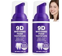 Dentifrice en mousse violette, polissage doux et mousse à la menthe fraîche, formule en micromousse pour un sourire d’apparence plus éclatante et des soins bucco-dentaires quotidiens (2pcs)