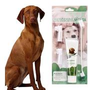 Dentifrice et brosse à dents pour chien - Puissant dentifrice pour animaux de compagnie, brosse à dents douce comestible pour animaux de compagnie, extraits de naturels, produits d'hygiène