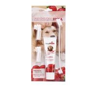 Dentifrice et brosse pour chiens - Dent alimentaire pour brosses à dents pour animaux de compagnie avec 3 têtes de brosse | extraits de , fournitures pour animaux de compagnie pour le soin B