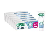 Dentifrice GUM Original White | restaure la blancheur naturelle des dents | fluor & isomalt protègent l’émail dentaire | protection anti-taches 24 heures | 6x75 ml