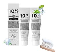 Dentifrice Nano-Hydroxyapatite 10% | Blanchiment Doux | Sans Fluor | Soins Bucco-Dentaires à Domicile | Menthe Naturelle